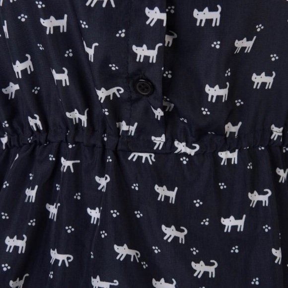 Kitty cat print navy blue dress - Picture 4 of 4